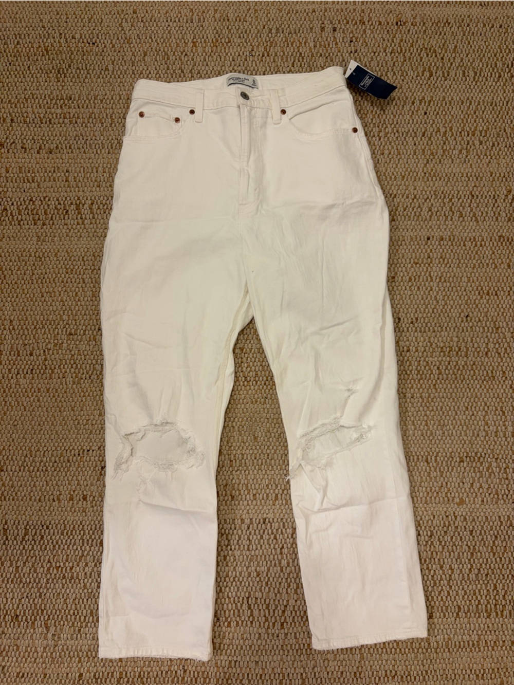 Abercrombie & Fitch ankle straight ultra high rise curve love